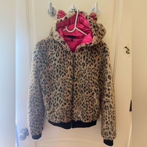Sourpuss Dolls Kill Cheetah Jacket Hoodie with ears Size Small